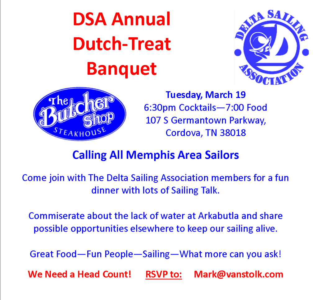 2024 Delta Sailing Association annual banquet flyer.